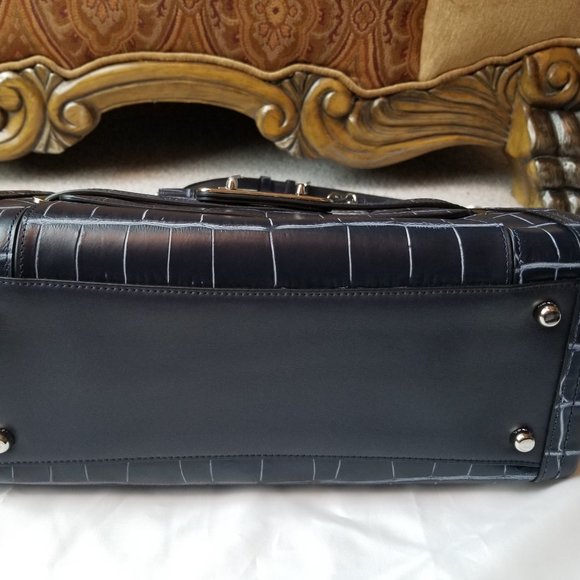 Coach Swagger Frame Satchel in Denim Crocodile-Embossed - Picture 3 of 16